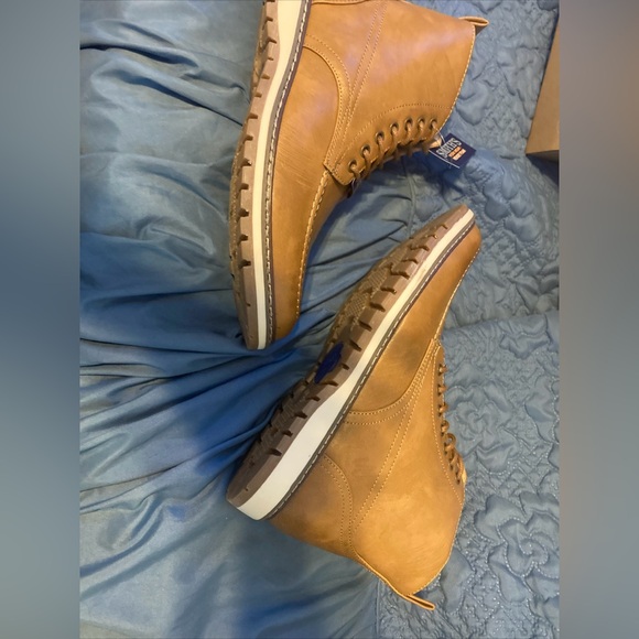 Smith's Workwear Austin Men's Vegan Leather Lace Up Ankle Boots in Tan Size 10 - Picture 7 of 7